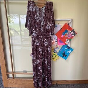 American Eagle Outfitters Purple and Cream Pantsuit